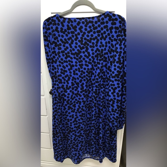 Ava & Viv Blue Dot 2x Faux Wrap Dress - Picture 8 of 8